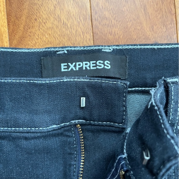 Express front seam light black flare jeans Y2K - Picture 3 of 6